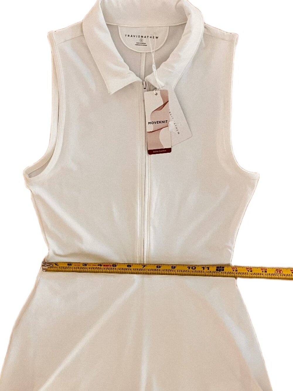 NWT TravisMathew Women’s MoveKnit Sleeveless Zip Dress White Size S Golf - Picture 11 of 14